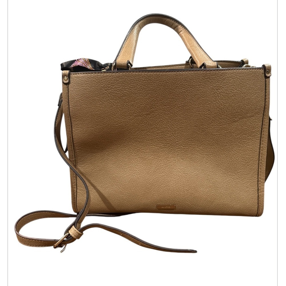 ALDO woman's tan satchel with scarf purse - Picture 11 of 12